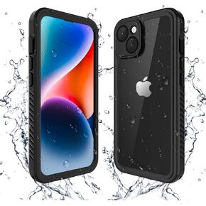 for iPhone 14 Case, iPhone 14 Waterproof Case with Built-in Screen Protector, Full Body Heavy Duty Phone Case Dustproof Shockproof Case Cover for iPhone 14 6.1inch Black