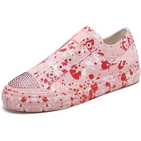 Women Loafer Slip on Sneakers Canvas Shoes Low Fashion Comfortable Walking Shoes