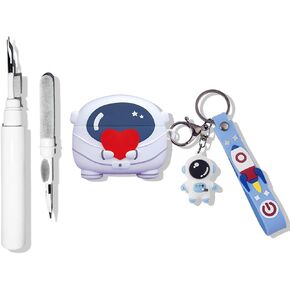 SKPY 3D Cute Cartoon Design Rugged Shockproof Case Compatible with JBL Vibe Beam/Vibe 200TWS Soft Silicone with Kawaii Keychain Cleaning Tools for Girls Womens
