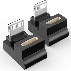 90 Degree Lightning Male to USB C Female Adapter (2 Pack),PD Fast Charging&Data Transfer for iPhone 14/13/12/11/XS/XR/SE,iPad,iPod,Airpods,Not for Audio/OTG in Kuwait