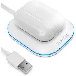 Galvanox Wireless Charger Designed for Airpods Pro and 2nd / 3rd Gen Models - Magnetic Charging Alignment, Softglow Power Indicator (White)