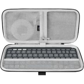 Geekria Keyboard Carrying Case, Compatible with Logitech Keys-to-GO 2 Hard Shell Protective Travel Bag (Dark Grey)