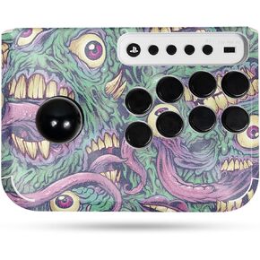 Glossy Glitter Gaming Skin Compatible with Hori Fighting Stick Mini (PS5, PS4, PC) - Eyes and Teeth - Premium 3M Vinyl Protective Wrap Decal Cover - Easy to Apply | Crafted in The USA by MightySkins