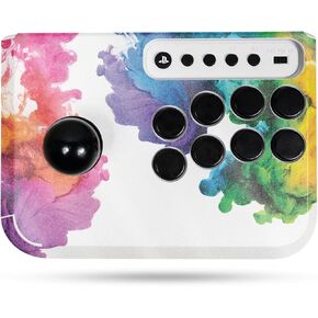 Glossy Glitter Gaming Skin Compatible with Hori Fighting Stick Mini (PS5, PS4, PC) - Aqua Paint - Premium 3M Vinyl Protective Wrap Decal Cover - Easy to Apply | Crafted in The USA by MightySkins