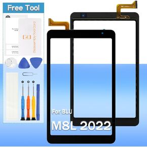 Touch Screen Replacement for BLU M8L 2022 M0220WW 8.0inch Front Glass Touch Panel Digitizer with Tools(Not include LCD)