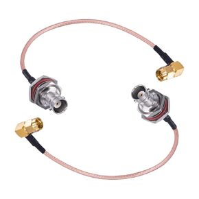2Pcs BNC Female Bulkhead to SMA Male 90 Degree Connector 6 Inch Low Loss RG316 Coaxial Cable BNC to SMA Right Angle Adapter RF Antenna for Radio Wi-Fi Wireless LAN Devices Use