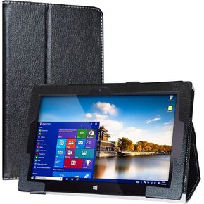 متوافق مع حافظة Fusion5 FWIN232 Pro S1، حافظة Fusion5 FWIN232 Plus S1، غطاء حامل نحيف قابل للطي من جلد البولي يوريثان لجهاز 10.1 بوصة Fusion5 FWIN232 PRO S1 /FWIN232 Plus S1 Tablet (لا يناسب FWIN232 S2)، أسود