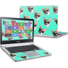 MightySkins Skin Compatible with Samsung Notebook 7 Spin 13.3" (2016) – Cool Corgi | Protective, Durable, and Unique Vinyl wrap Cover | Easy to Apply, Remove, and Change Styles | Made in The USA