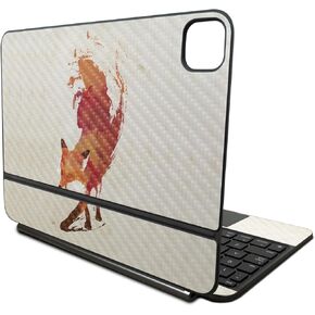 Carbon Fiber Skin Compatible with Apple Magic Keyboard for iPad Pro 11‑inch (M4) 2024 - Vulpes Fox - Premium 3M Vinyl Protective Wrap Decal Cover - Easy to Apply | Crafted in The USA by MightySkins