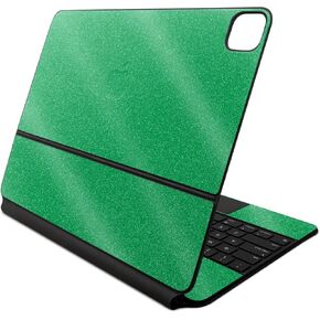 Glossy Glitter Skin Compatible With Apple Magic Keyboard for iPad Air 13-inch (M2) 2024 - Solid Green - Premium 3M Vinyl Protective Wrap Decal Cover - Easy To Apply | Crafted in the USA by MightySkins