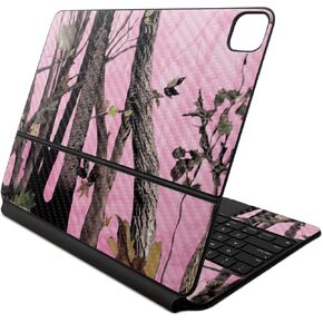 Carbon Fiber Skin Compatible with Apple Magic Keyboard for iPad Air 13-inch (M2) 2024 - Pink Tree Camo - Premium 3M Vinyl Protective Decal Cover - Easy to Apply | Crafted in The USA by MightySkins