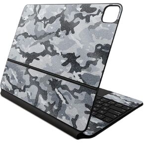 Glossy Glitter Skin Compatible with Apple Magic Keyboard for iPad Air 13-inch (M2) 2024 - Gray Camouflage - Premium 3M Vinyl Protective Decal Cover - Easy to Apply | Crafted in The USA by MightySkins