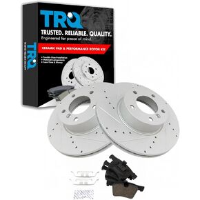 Performance Drilled & Slotted Brake Rotor & Posi Ceramic Pad Front Set