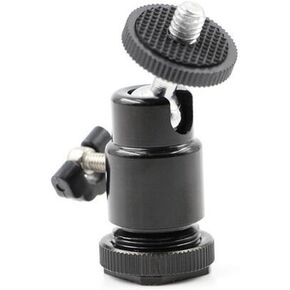 Hot Shoe Mount Adapter, Walway 360 Degree 1/4" Screw Swivel Mini Ball Head Cradle Adapter for DSLR Camera/Camcorder/Microphone/Video Monitor/LED Video Light