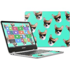 MightySkins Skin Compatible with Samsung Chromebook Plus 12.3"(2017 - Cool Corgi | Protective, Durable, and Unique Vinyl Decal wrap Cover | Easy to Apply, Remove, and Change Styles | Made in The USA