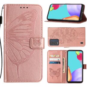 Compatible with BLU View Speed Phone Case BLU View Speed 5G Case BLU View Speed 5G B1550VL Wallet Case [Butterfly Magnetic Leather Wallet Flip Case with Credit Card Holder Kickstand] -Green