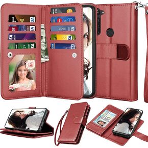 NJJEX Compatible for Mototola G Stylus 2020 Case/Moto G Stylus Wallet Case 2020, [9 Card Slots] PU Leather ID Credit Holder Folio Flip [Detachable] Kickstand Magnetic Phone Cover & Lanyard -Rose Gold in Kuwait