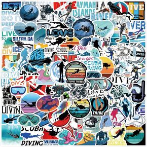 110PCS Diving Stickers Scuba Diving Decals for Water Bottles Laptop Luggage Phone, Eikecy Waterproof Vinyl Stickers for Teens Adults Outdoors Stickers