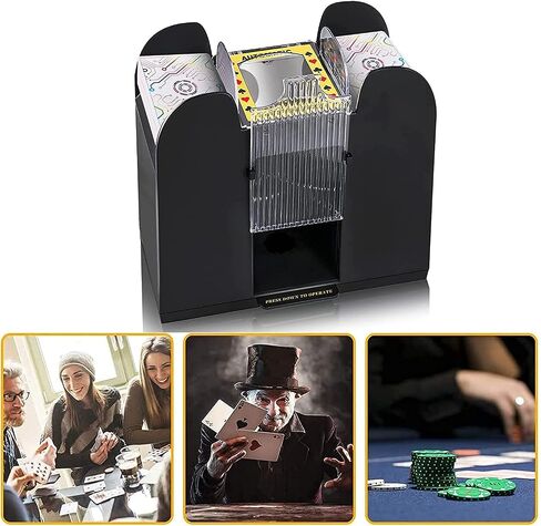Nileole 2 Decks Quiet Card Shuffler, Automatic 2000 MAh Rechargeable Electric Shuffler, Playing Cards, Texas Hold'em, Poker, Home Card Games, Blackjack 1 in Saudi Arabia