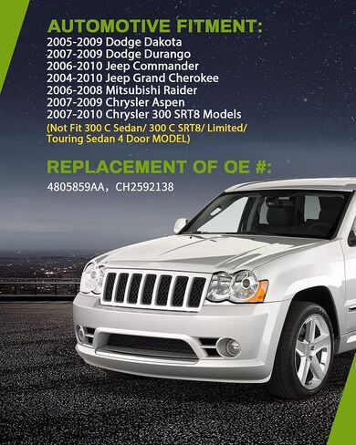 مجموعات مصابيح الضباب AUTOSAVER88 متوافقة مع كرايسلر أسبن 2007-2009 كرايسلر أسبن، 05-09 دودج داكوتا 07-09 دورانجو، 2006-2010 كوماندر 05-10 جراند شيروكي، 06-08 مصابيح الضباب ميتسوبيشي رايدر in Kuwait