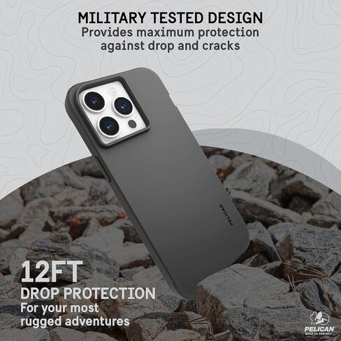 Pelican Ranger Series - iPhone 15 Pro Max Case 6.7" [Compatible with MagSafe] Magnetic Phone Case with Anti-Scratch Tech [12ft MIL-Grade Drop Protection] Protective Cover for iPhone 15 Pro Max - Black in Saudi Arabia
