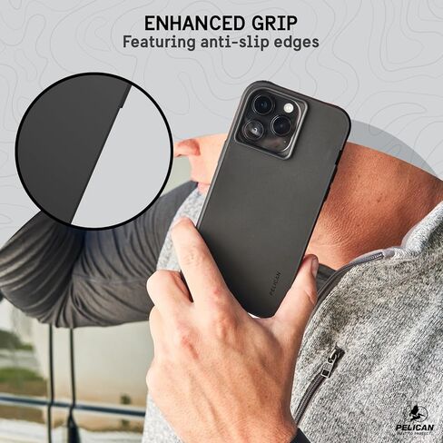 Pelican Ranger Series - iPhone 15 Pro Max Case 6.7" [Compatible with MagSafe] Magnetic Phone Case with Anti-Scratch Tech [12ft MIL-Grade Drop Protection] Protective Cover for iPhone 15 Pro Max - Black in Saudi Arabia