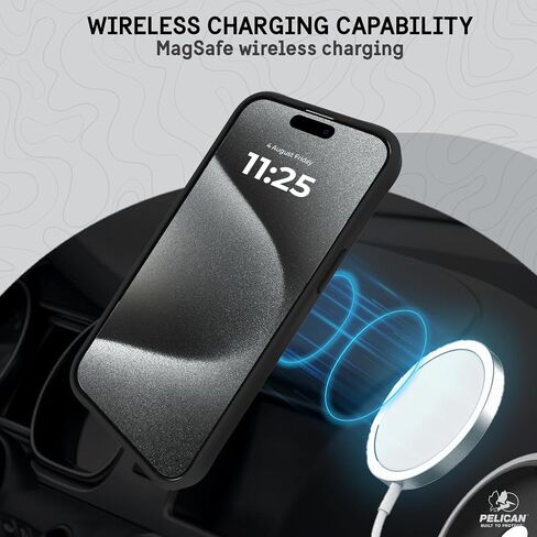 Pelican Ranger Series - iPhone 15 Pro Max Case 6.7" [Compatible with MagSafe] Magnetic Phone Case with Anti-Scratch Tech [12ft MIL-Grade Drop Protection] Protective Cover for iPhone 15 Pro Max - Black in Saudi Arabia