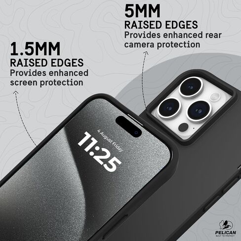 Pelican Ranger Series - iPhone 15 Pro Max Case 6.7" [Compatible with MagSafe] Magnetic Phone Case with Anti-Scratch Tech [12ft MIL-Grade Drop Protection] Protective Cover for iPhone 15 Pro Max - Black in Saudi Arabia