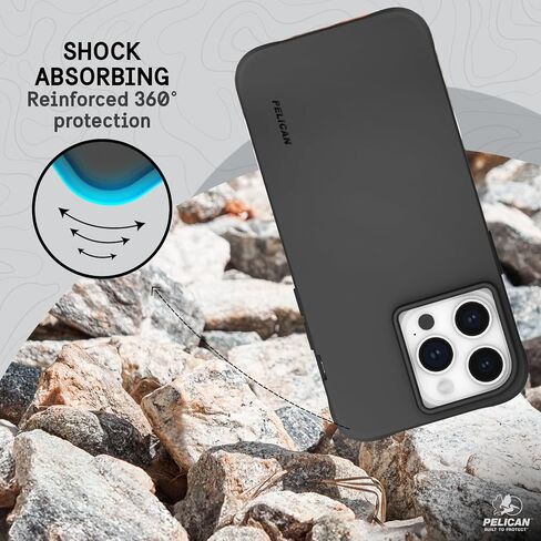 Pelican Ranger Series - iPhone 15 Pro Max Case 6.7" [Compatible with MagSafe] Magnetic Phone Case with Anti-Scratch Tech [12ft MIL-Grade Drop Protection] Protective Cover for iPhone 15 Pro Max - Black in Saudi Arabia