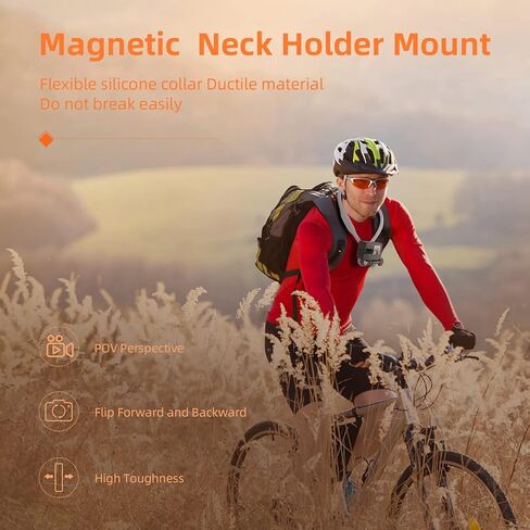 حامل جهاز إلكتروني محمول من AFAITH، متوافق مع GoPro Hero 11/10/9/8/7/6 أسود، OSMO Action، Xiaoyi 4K وكاميرات الحركة، حامل رقبة قياسي، 0.4 رطل in Saudi Arabia