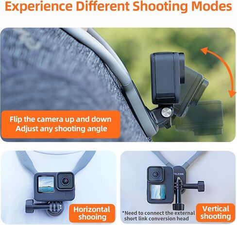 حامل جهاز إلكتروني محمول من AFAITH، متوافق مع GoPro Hero 11/10/9/8/7/6 أسود، OSMO Action، Xiaoyi 4K وكاميرات الحركة، حامل رقبة قياسي، 0.4 رطل in Saudi Arabia
