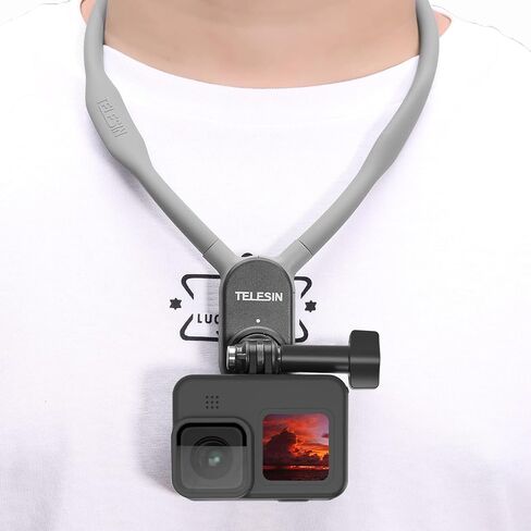 حامل جهاز إلكتروني محمول من AFAITH، متوافق مع GoPro Hero 11/10/9/8/7/6 أسود، OSMO Action، Xiaoyi 4K وكاميرات الحركة، حامل رقبة قياسي، 0.4 رطل in Saudi Arabia
