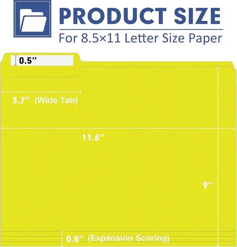 File Folder, PANDRI 120 Pack File Folder, 1/3 Cut Tab, Letter Size, Filing Folder for Office School Business,Orange in Saudi Arabia