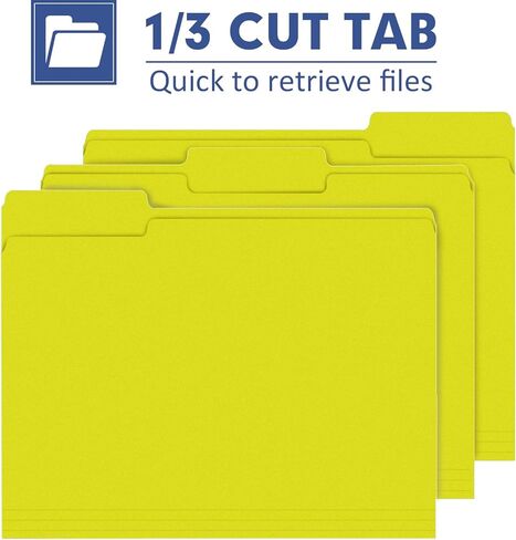 File Folder, PANDRI 120 Pack File Folder, 1/3 Cut Tab, Letter Size, Filing Folder for Office School Business,Orange in Saudi Arabia
