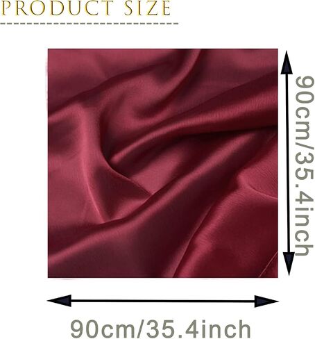 ZMC 3PCS Satin Square Head Scarf, 35’’ Hair Silk Scarves Solid Color Large Satin Hair Scarves Bandanas Square Silk Hair Wrap Neck Scarf for Women(A) in Saudi Arabia