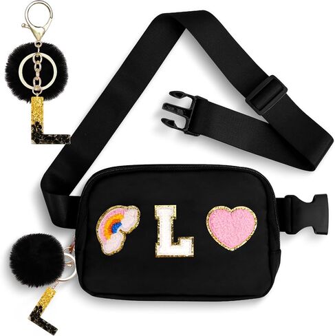 حقيبة حزام مخصصة مع سلسلة مفاتيح، حزمة فاني للفتيات والنساء، هدايا عيد ميلاد أولية للأمهات المراهقات، حقيبة كروس، حقائب خصر صغيرة، أساسية للسفر، هدايا عيد الميلاد (أزرق أ) in Kuwait