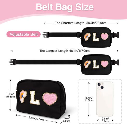 حقيبة حزام مخصصة مع سلسلة مفاتيح، حزمة فاني للفتيات والنساء، هدايا عيد ميلاد أولية للأمهات المراهقات، حقيبة كروس، حقائب خصر صغيرة، أساسية للسفر، هدايا عيد الميلاد (أزرق أ) in Kuwait