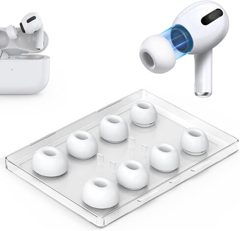 4-Pair Replacement Ear Tips for AirPods Pro 2nd/1st Generation with Portable Storage Box,Noise Reduction Holewith & Built-in dust Guard Screen,Silicone Ear Tips for Apple AirPods Pro (F-Green) in Saudi Arabia