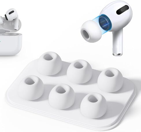 4-Pair Replacement Ear Tips for AirPods Pro 2nd/1st Generation with Portable Storage Box,Noise Reduction Holewith & Built-in dust Guard Screen,Silicone Ear Tips for Apple AirPods Pro (F-Green) in Saudi Arabia