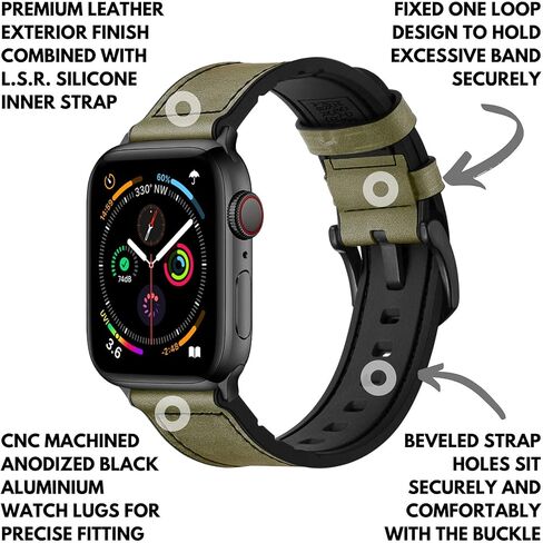 متوافق مع سوار ساعة Apple مقاس 49 مم 46 مم 45 مم 44 مم 42 مم، أساور iWatch المصنوعة من جلد السيليكون الهجين للرجال والنساء، حزام iWatch الرياضي القديم البديل للسلسلة Ultra 2 1 10 9 8 7 6 5 SE in Kuwait