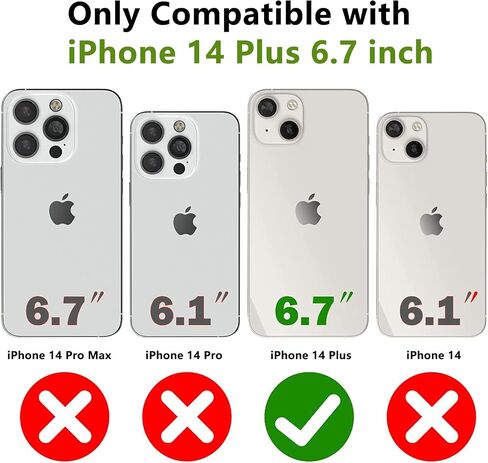 Designed for iPhone 14 Plus Case 2 in 1 Gift Militay Grade Drop Protective Rugged Heavy Duty Cover Shockproof Case for iPhone 14 Plus Phone Case for Women Men boy Girl (Purple+Blue) in Saudi Arabia