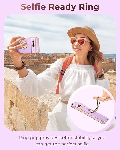حافظة XYZ لهاتف Google Pixel 9 Pro XL مع حامل، حافظة Pixel 9 Pro XL مع حلقة مزدوجة، حافظة واقية فاخرة على شكل قلب للسيدات والفتيات لهاتف Google Pixel 9 Pro XL، أسود in Kuwait