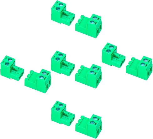 Tcenofoxy 15 Set 5.08mm 2 Pin Male & Female Phoenix Type Connector No Soldering Green PCB Screw Terminal Block 2 Pole in Saudi Arabia