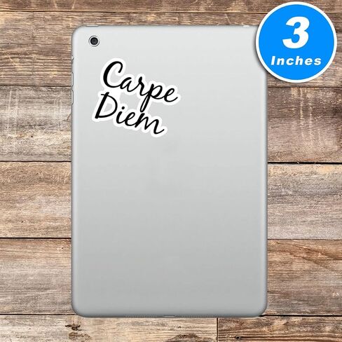 Carpe Diem Sticker Motivational Quotes Stickers - 3 Pack - Set of 2.5, 3 and 4 Inch Vinyl Laptop Stickers - for Laptop, Phone, Water Bottle, Car & More Decal (3 Pack) S214665-3Pack in Saudi Arabia