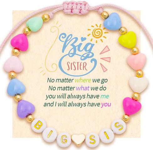 Big Sister Gifts for Girls Big Sister Bracelet for Toddler Daughter Niece Big Sis Bracelet Matching Outfits Big Sister Announcement Jewelry for Girls Big Sister Charm Birthday Gifts in Kuwait