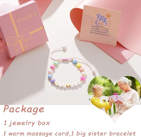 Big Sister Gifts for Girls Big Sister Bracelet for Toddler Daughter Niece Big Sis Bracelet Matching Outfits Big Sister Announcement Jewelry for Girls Big Sister Charm Birthday Gifts in Kuwait