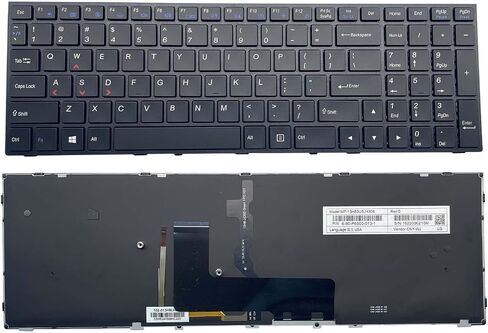 USA US Layout New Laptop Keyboard for Clevo Sager P650 P650SE P655SE NP8652 NP8650 NP8670 NP8671 MP-13H83USJ430B 6-80-P6500-013-1 Black Framed Backlight in Saudi Arabia
