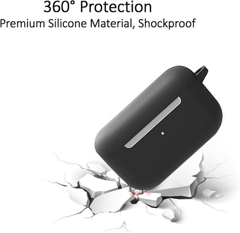 متوافق مع حافظة Echo Buds الثانية، غطاء جلدي مقاوم للصدمات من مطاط السيليكون مع ملحقات سلسلة مفاتيح متوافقة مع Echo Buds 2 إصدار 2021 باللون الأسود in Kuwait