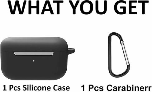 متوافق مع حافظة Echo Buds الثانية، غطاء جلدي مقاوم للصدمات من مطاط السيليكون مع ملحقات سلسلة مفاتيح متوافقة مع Echo Buds 2 إصدار 2021 باللون الأسود in Kuwait