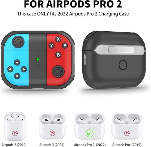 غطاء حافظة AirPods Pro الجيل الثاني، غطاء كرتوني لطيف ثلاثي الأبعاد مضحك للأطفال والبنات والمراهقين والأولاد، تصميم لوحة الألعاب، حافظات جلدية ناعمة من السيليكون لشخصيات Airpods Pro 2 (إصدار 2022) in Saudi Arabia